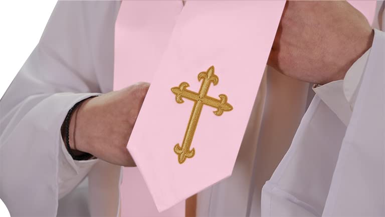 CLERKMANS Choir Stole with Crosses - color: Pink