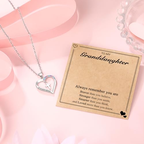 Cross Necklace for Girls- Child of God Gifts for Girls Jewelry - style: Granddaughter