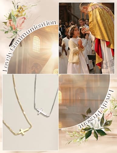 ORAZIO Cross Necklace for Women, Sterling Silver Cross Pendant - color: Silver Plated-Box-Small