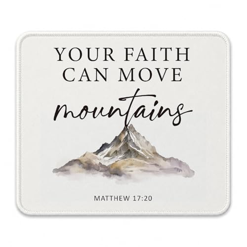 QIYUHOY Christian Mouse Pad, 9.5x7.9 Inch - color: your faith can move mountains