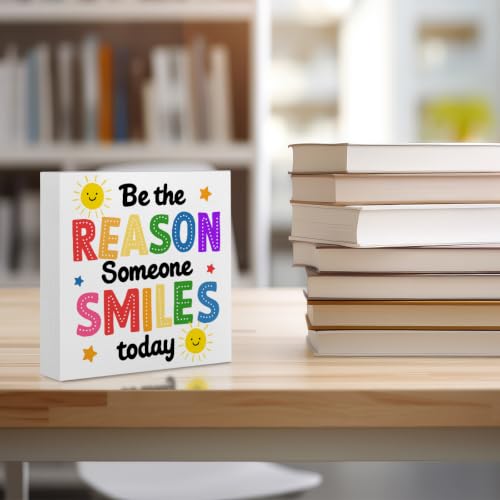 Inspirational Sunshine Desk Sign Wooden Box Sign Table Decoration White - color: white 1483