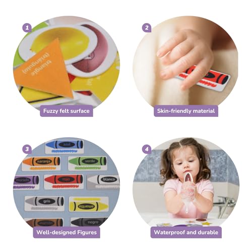 CHEFAN Foldable Felt Board with Felt Shape and Color Matching Game Set for Toddlers