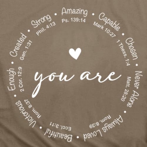 Christian Shirts for Women Jesus Faith Shirt You are Inspiration Tee - color: Brown, size: XX-Large