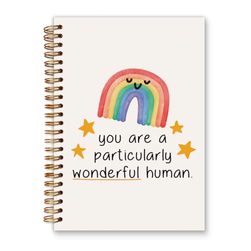 Boho Positive Rainbow Spiral Notebook for Girls, 5.5×8.3 Inch - color: 002-Spiral