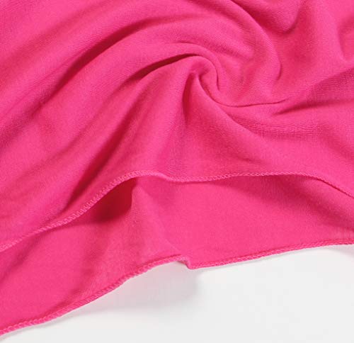 Super Soft Cotton Blend Lightweight Solid Color Multi Loop Infinity Scarves - color: Fuchsia