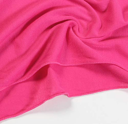 Super Soft Cotton Blend Lightweight Solid Color Multi Loop Infinity Scarves - color: Fuchsia
