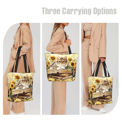 Bible Tote Bags for Women Christian Gifts Religious Church Shoulder Bag - color: Cat