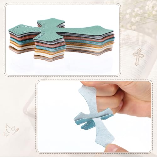 Resurhang 6 Pcs Leather Cross Bookmarks Christian Bookmarks, Morandi - color: Morandi