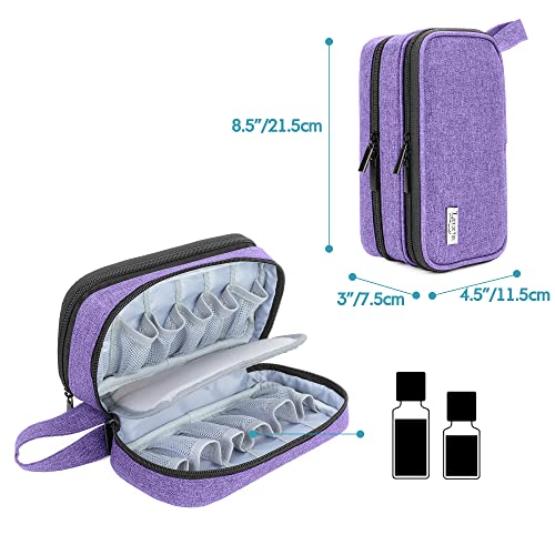 LUXJA Double-Layer Essential Oil Case Holds 12 Bottles, Purple - color: Purple