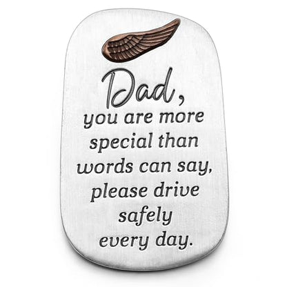 Fathers Day Male Gift Metal Car Visor Clip Drive Safe Auto Visor Clips Guardian Angel Inspirational Gifts 2 inches for Fathers Day Men Birthday car(Dad) - style: Dad