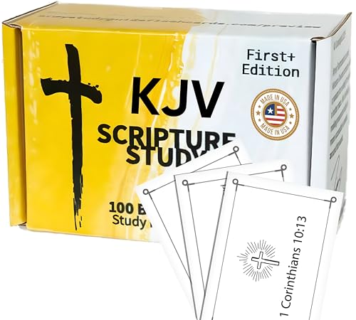 Agape Scripture Memory Cards 100 KJV Bible Verse Flashcards, Adults & Kids, Perfect for Bible Study, Memorization, and Christian Education, Pocket-Sized, Durable, Faith Gift, King James Version - style: KJV