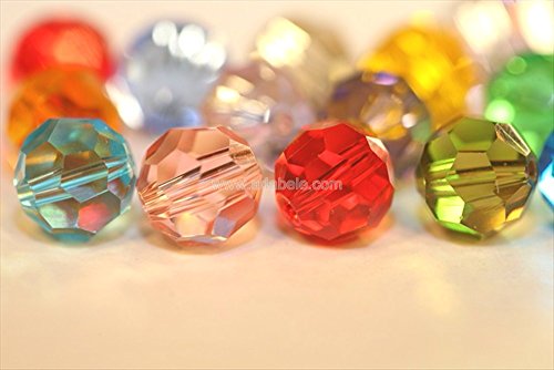 100pcs Adabele Austrian 4mm (0.16 Inch) Small Faceted Round Crystal Beads Jet Black Compatible with Swarovski Crystals Preciosa - color: Jet Black, size: 4mm Small (100pcs)