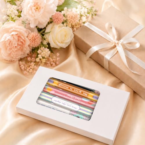 Christian Pens for Women, 6 Pack Floral Bible Verse Ballpoint Pens Gift - color: pink03