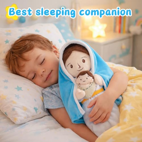 Yelakey Jesus Plush Virgin Mary Doll 11.8" Stuffed Religious Gift for Kids - color: 11.8inch/Virgin Mary and Jesus