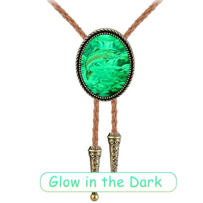 GelConnie Gothic Bolo Tie for Men Women 3D Art Western Cowboy Necktie - color: Fish Bolo Tie