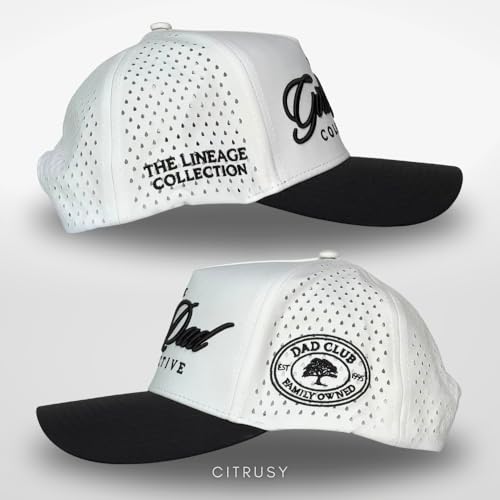 CITRUSY Athletic Trucker Golf Hat | Performance Mens 5 Panel Cap | Cool Breathable Waterproof Workout Running Snapback - color: Girl Dad | Black