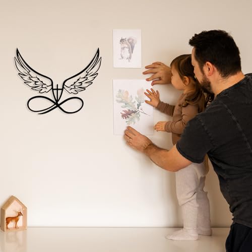 DUOOLN Angel Wings Metal Wall Decor Art, Abstract Butterfly Sculpture-Black - color: Black - Angel's Wings