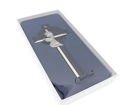 Christian Living Silver Toned Girl Wall Cross Infant Blessing Baby Plaque Wall Decor Hanging Gift