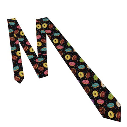 Men's Neckties, Novelty Printed Skinny Tie for Work Casual Party - color: Colorful Donut