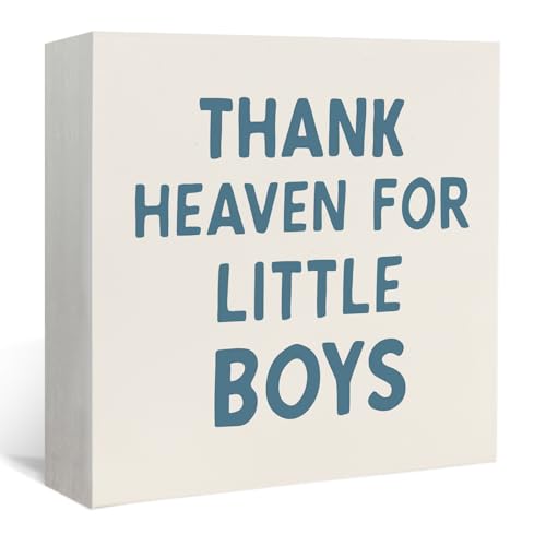 Lacama Boy Nursery Decor Its a Boy Wooden Sign Thank Heaven for Little Boys - color: Thank Heaven for Little Boys