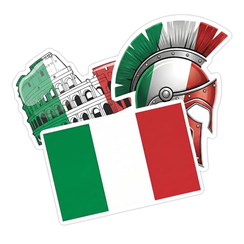 [3PCS] Italian Flag Sticker Gifts for Men Bold Vinyl Decals Featuring Italy - color: Italy Flag Sticker