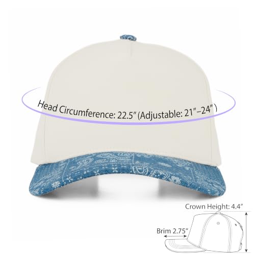 C.C Women's Criss-Cross Ponytail Trucker Hat - Snapback, One Size - color: Paisley-denim