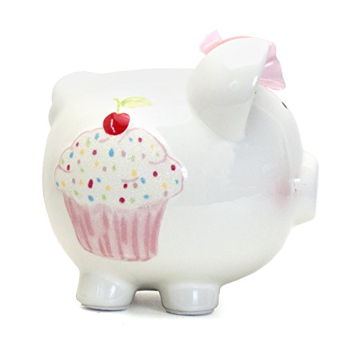 Child to Cherish Ceramic Piggy Bank for Girls, Sprinkle Cupcake - color: Multicolor