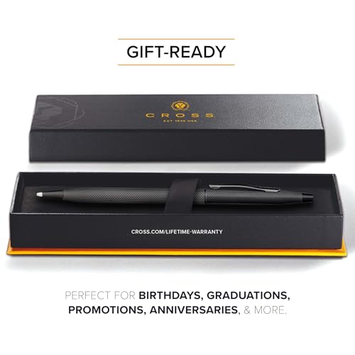 Cross Classic Century Brushed Black Ballpoint Pen, Medium Point, Black Ink - color: Brushed Black