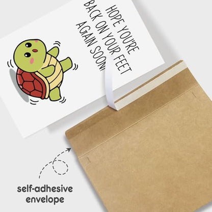 Funny Get Well Soon Card, Encouragement Card for Men Women, Speedy Surgery Recovery Cards, Hope You're Back On Your Feet Again Soon - color: Get well