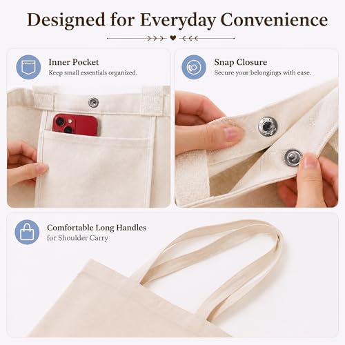 Christian Tote Bag Gift for Women, Canvas Bible Bag Handmade Floral Cross - color: White-forget Me Not