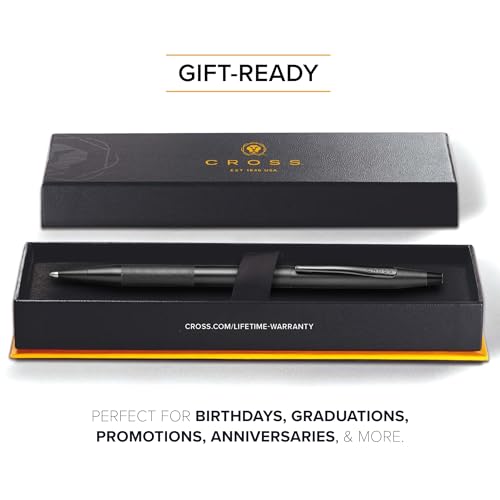 Cross Classic Century Black PVD Micro-knurl Ballpoint Pen, Black Ink - color: Black Micro-knurl