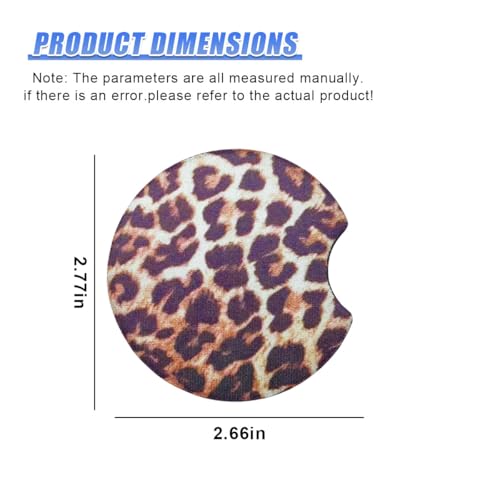 Leopard Print Car Cup Holder Coasters, 2.77'' Drink Cup Mat, No.4 - size: No.4