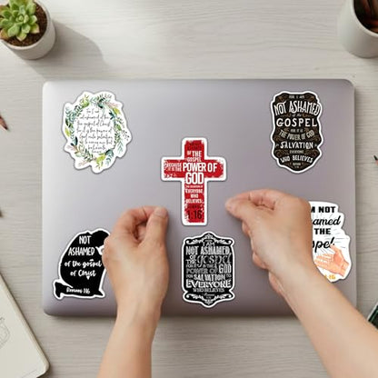 (6 PCS) Romans 1 16 I Am Not Ashamed of The Gospel Christian, Bible Verse Sticker Waterproof Vinyl Decal Size 3"