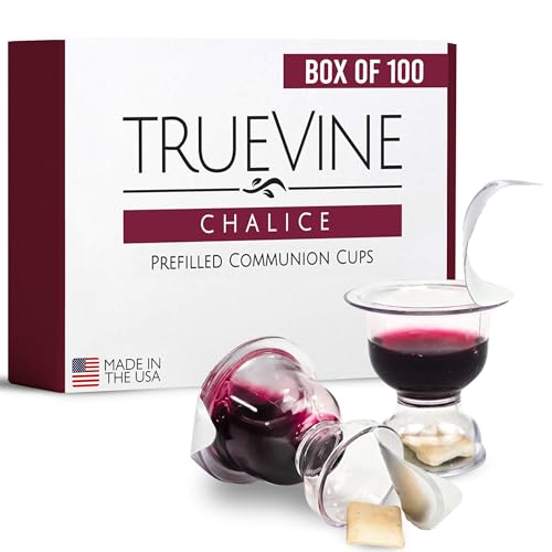 TrueVine Chalice Prefilled Communion Cups & Wafer Set (100 Count) - size: 100 Count (Pack of 1)