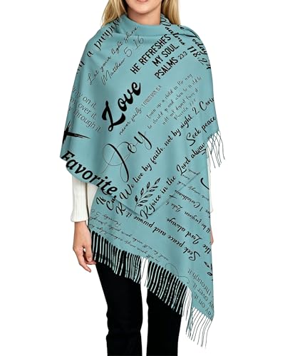 Prayer Shawls for Women Inspirational Scripture Scarf Wrap - color: Green