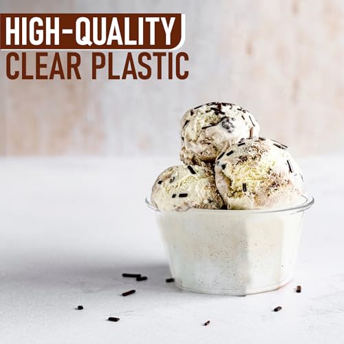 Disposable Portion Cups with Lids - 200 Set Disposable Clear Plastic, Ideal for Jello Shot, Condiment and Sauce Cups with Lids Restaurant quality Souffle Portion Container (1oz) - size: 1oz
