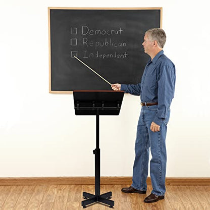 Bonnlo Classic Lectern Podium Stand, Height Adjustable Church Classroom Lecture, Portable Presentation Concert Podium, Multi-Function Reading or Laptop Desk with Edge Stopper, Brown (Brown) - color: Brown