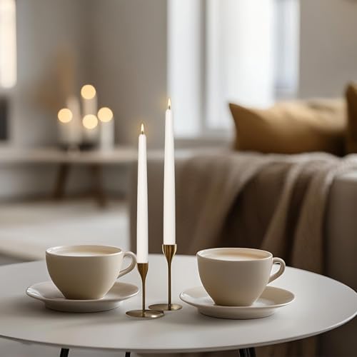 12 Pack 10 inch White Taper Candles, Dripless Smokeless Unscented - color: White, size: 12Pack
