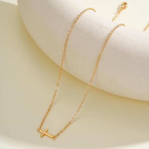 Gold Cross Necklace for Women, Dainty Small Cross Pendant - color: Necklace03