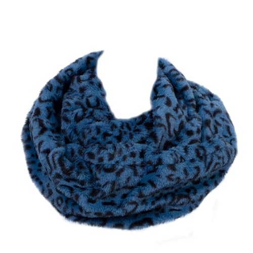 LA CARRIE Womens Leopard Print Infinity Scarf Loop Circle Neck Warmer - color: Leopard Blue