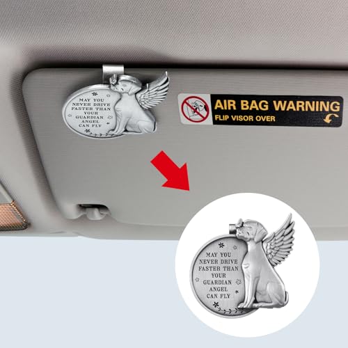 Shimeyao 2 Pcs Christian Guardian Dog Angel Visor Clip Car Visor Clip