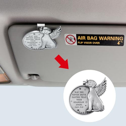 Shimeyao 2 Pcs Christian Guardian Dog Angel Visor Clip Car Visor Clip