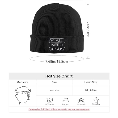 Embroidery Beanie for Men & Women, Multi-Season Stretch Skull Knit Hats, Winter Warm Beanie - color: Jesus