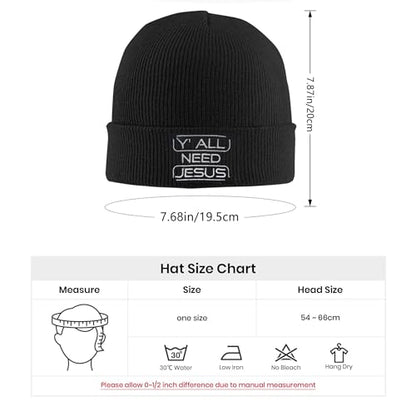 Embroidery Beanie for Men & Women, Multi-Season Stretch Skull Knit Hats, Winter Warm Beanie - color: Jesus
