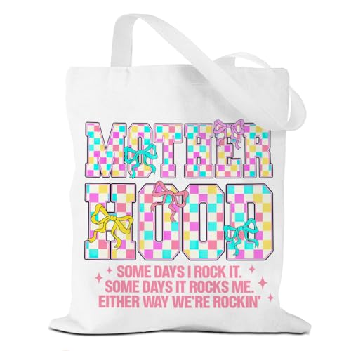 Mama Mom Tote Bag Mom Birthday Gifts Canvas Tote Bag, Reusable Canvas Shoulder Bags for Grocery Shopping, Beach 01 - color: Motherhood01