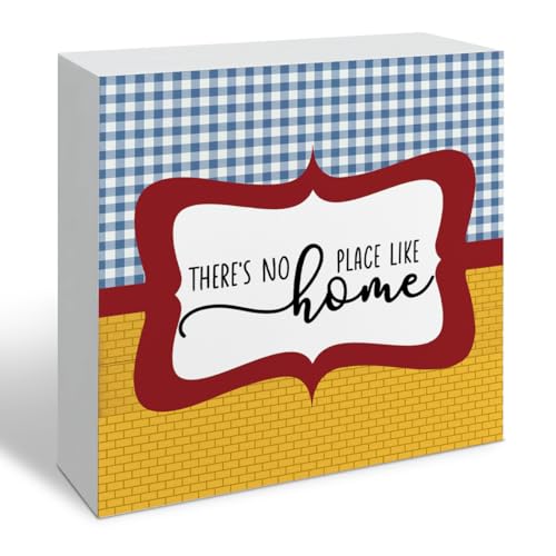 There's No Place Like Home, Motivational Home Decoration, Positive Quote Sign, Desk Decor, Farmhouse Wooden Signs,Housewarming Gift, Box Sign Decor Tabletop, 5.1x5.1inches - color: Home 07