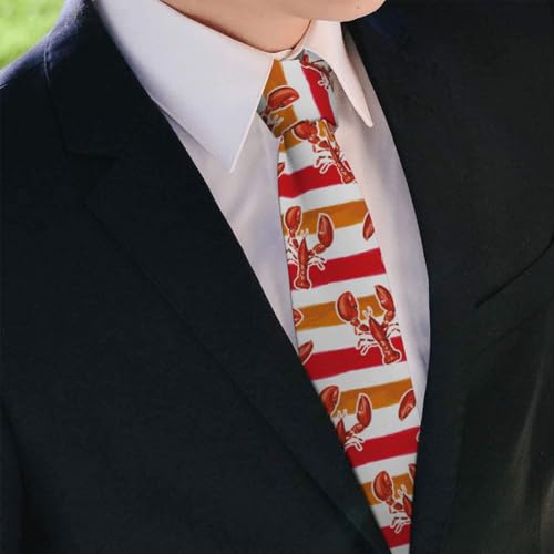 Men's Neckties, Novelty Printed Skinny Tie for Work Casual Party - color: Lobster