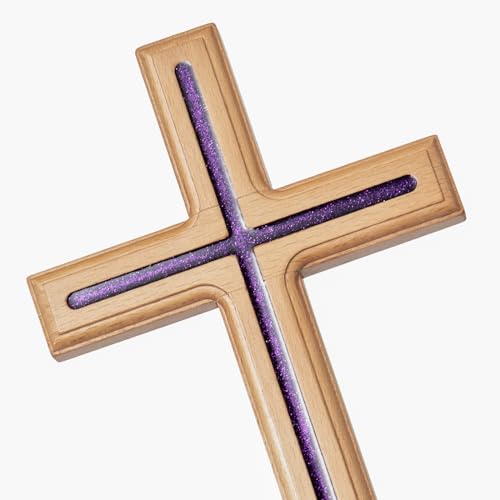 ARCHOBAN Cross for Wall, 12 Inch Handmade Catholic Wooden Wall Cross Decor, Giftable - size: 12"L x 5.7"W