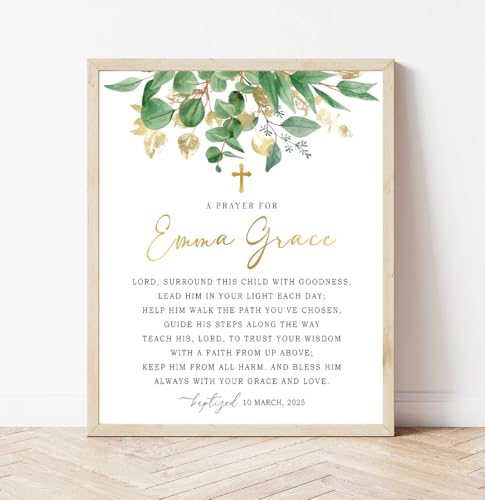 Personalized Baptism Gift For Girl, Baby Boy Gift, Affirmation Baptism Sign, Baptism Sign Dedication, Baptism Gift For Boy and Girl Ideas, Custom Cross With Name and Date Sign Decor Design 15 - color: Design 5