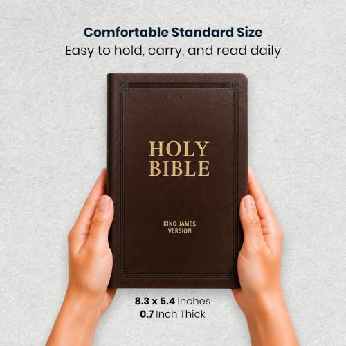 Personalized KJV Small Print Bible for Adult, Name Engraved, Standard Size - color: Dark Brown